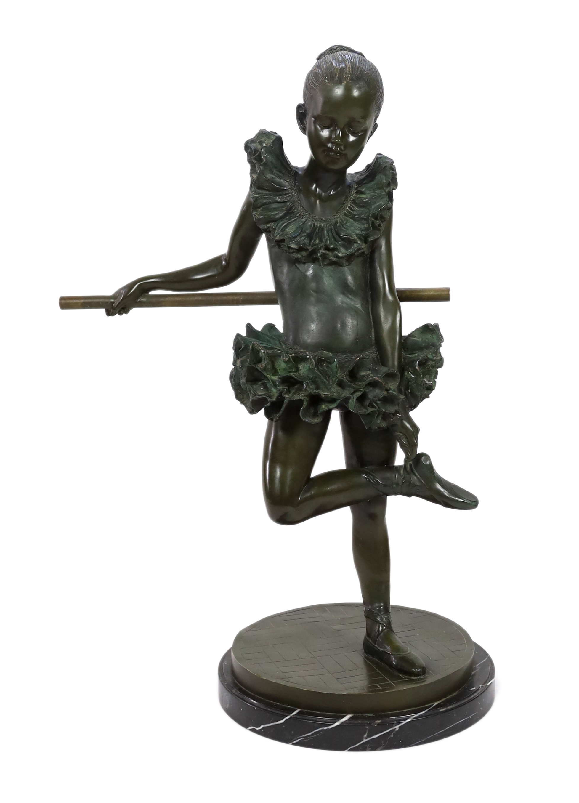 After Auguste Moreau (French, 1834-1917). A bronze figure of a ballerina